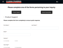 Tablet Screenshot of clomapharma.com